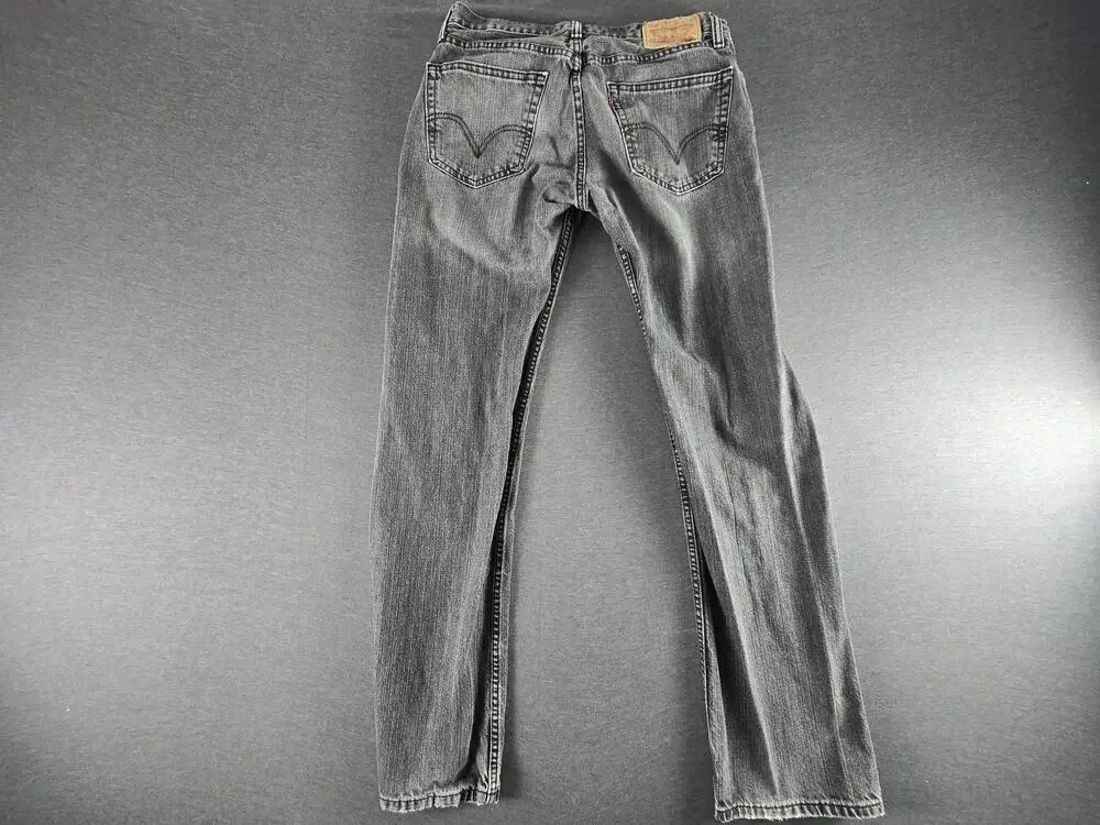 Levis 505 Jeans Mens 32x32 Gray Charcoal Wash Straight Fit Denim Classic Pants